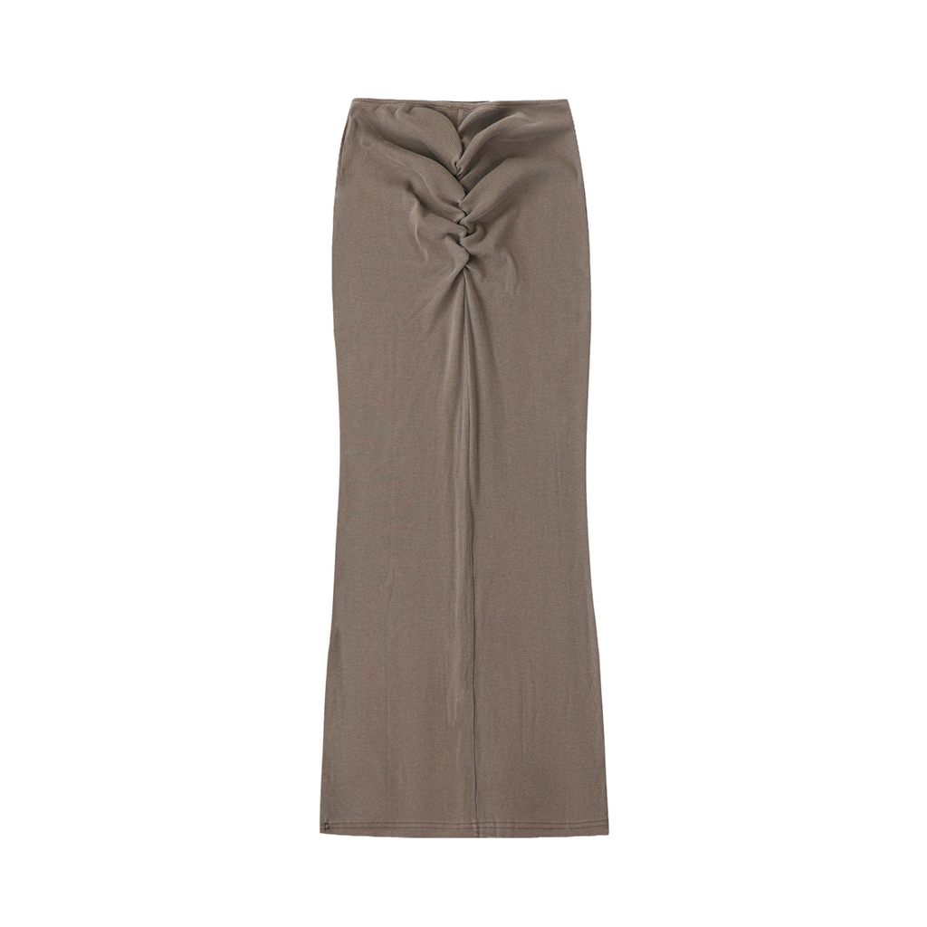 Vintage Washed Drawstring Maxi Skirt