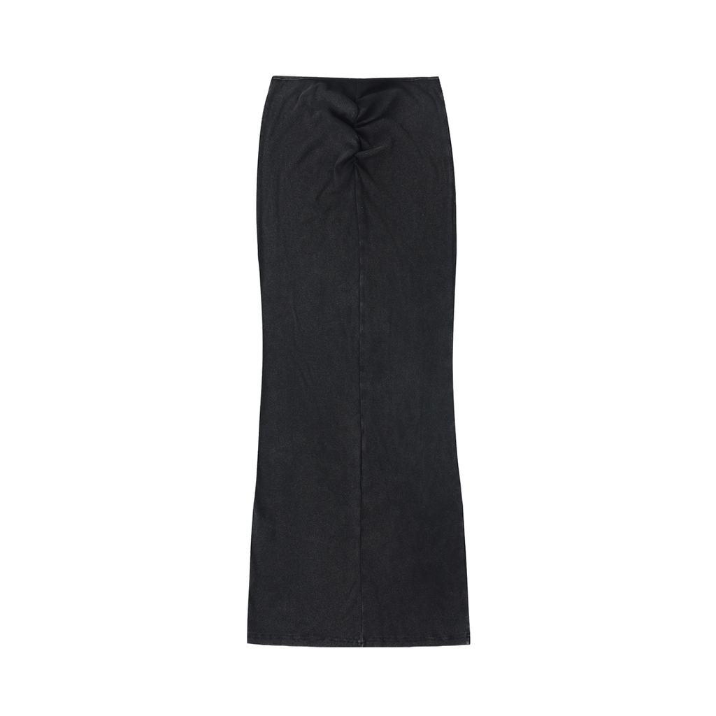 Vintage Washed Drawstring Maxi Skirt