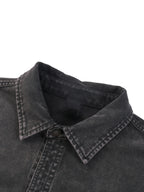 Unisex Vintage Washed Denim Shirt Jacket • 100% Cotton