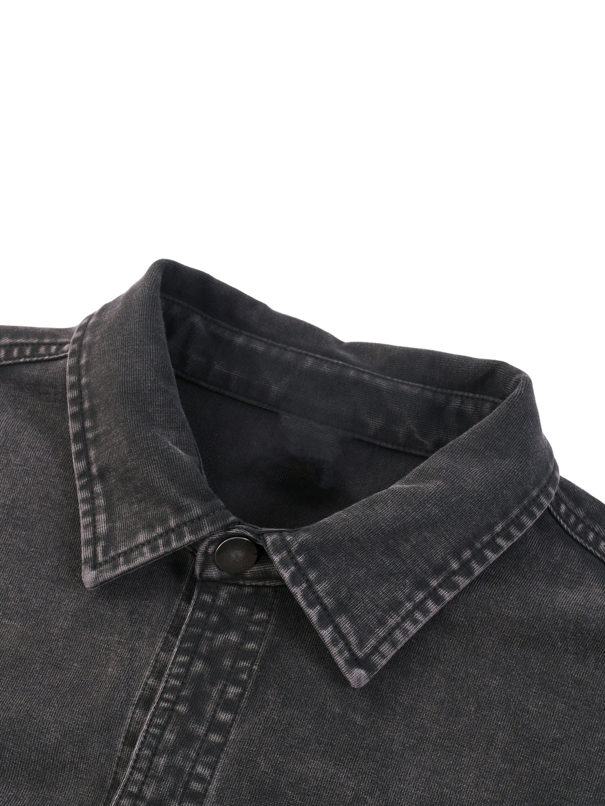 Unisex Vintage Washed Denim Shirt Jacket • 100% Cotton